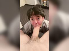 Finally he gets to suck off his hung friend