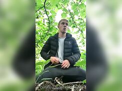 Blond British Fit Lad Wanks Outdoors - AI Enhanced
