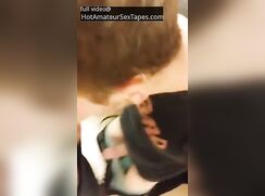 giving boyfriend head in school bathroom