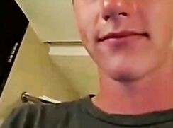 Cute Belgian jerks off in the hotel room he visiting in