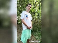 Twink Pisses in the Forest