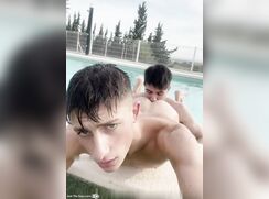 cute britt dany hot pool party