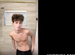 Blond Frat Guy Takes Handjob