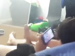 Guy films friend jerking off juicy penis