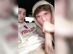 Suck men in car and cum