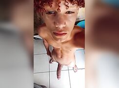 Ginger Latino waves his cock