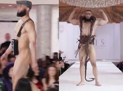nude models on catwalk