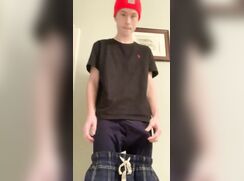 cute big cock hairy ginger bathroom strip and bate