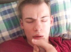 Teen gets facial and cum in his eye