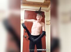 Skinny Swimmer Strips Off Wetsuit