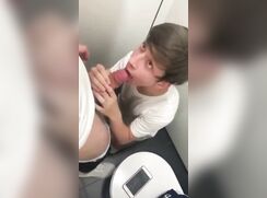teen twink amateur blowjob in school bathroom