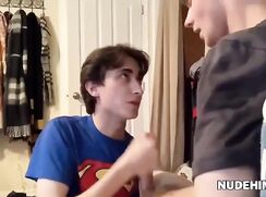 Guy Gives Helping Friend a Handjob