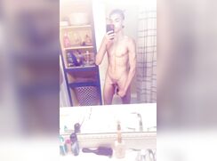 Lightskin boy cum in bathroom