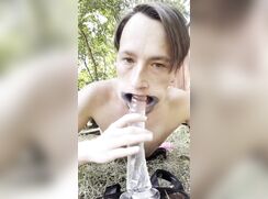 Twink goons and jerks his useless cock