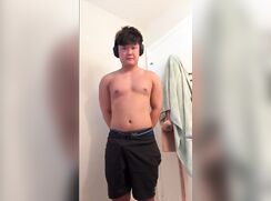 Asian Amateur Submissive Gooner Bitch Strips for the Master of Exposure