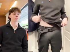cute college dude reveals his big cock