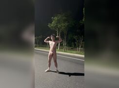Chubby asian twink 2 - outdoor