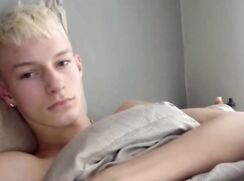 Shaved Uncut Blond Solo Wank