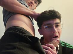 After cumming he sucked my sweaty cock and took out his shot of milk