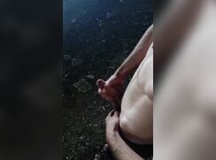 # AHC - A muscular hairy chav guy in a balaclava jerks off and cums a lot in...