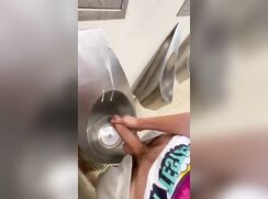 Shooting Cum All Over The Urinal In A Public Bathroom