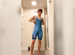 Trying On Little Bro’s Wrestling Singlet On Snap
