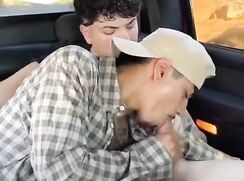 Latin couple in a car