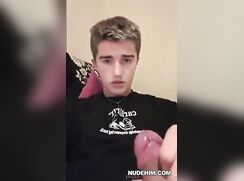 Blond Guy Jack Cums Big Fountain Load